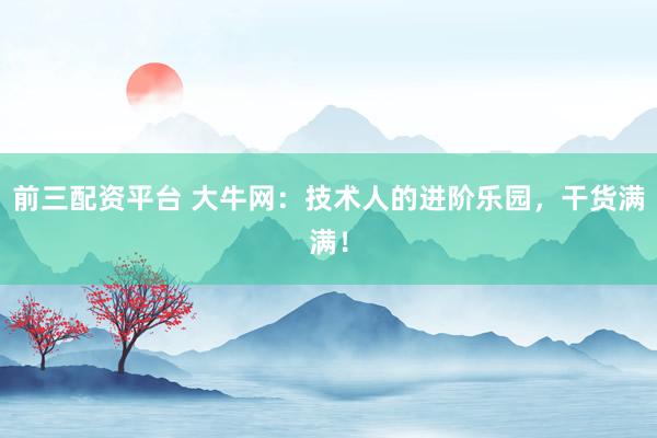 前三配资平台 大牛网：技术人的进阶乐园，干货满满！