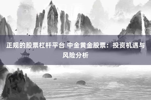 正规的股票杠杆平台 中金黄金股票：投资机遇与风险分析
