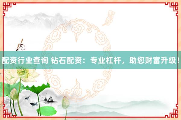 配资行业查询 钻石配资：专业杠杆，助您财富升级！