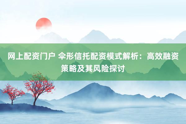 网上配资门户 伞形信托配资模式解析：高效融资策略及其风险探讨