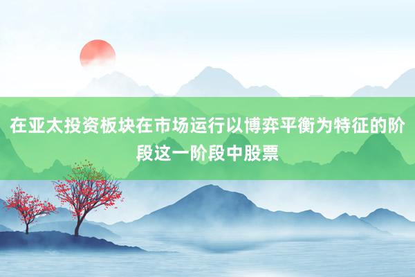 在亚太投资板块在市场运行以博弈平衡为特征的阶段这一阶段中股票